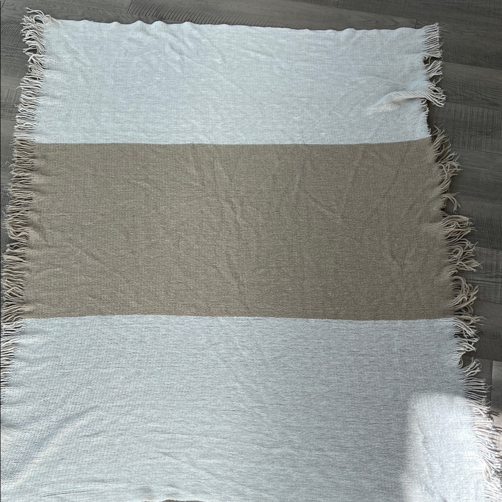 Minimalist Mark & Graham Soft Cream and White Throw